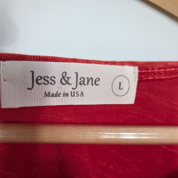 Jess Jane Tunic Top Tee L Red Artsy Flowy Lagenlook Pocket Abstract Maximalist - Picture 7 of 9